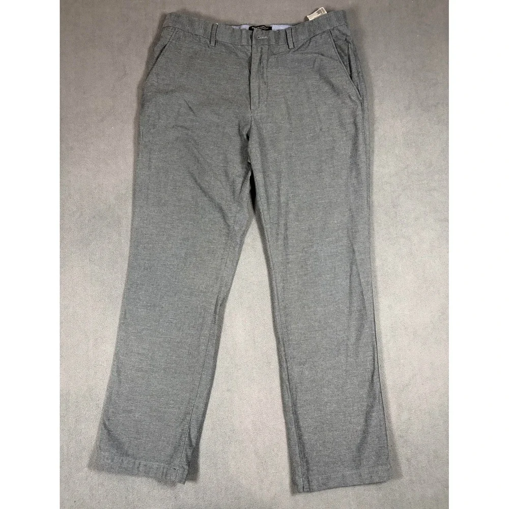 Banana Republic Kentfield Pant Mens 34x30 Gray Herringbone Cotton Chino